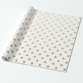 White Guld Stars Confetti Delikat US UK Presentpapper