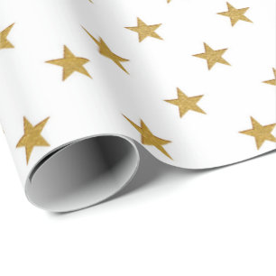 White Guld Stars Confetti Delikat US UK Presentpapper