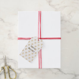 White Guld Stars Shine Bright Presentetikett