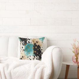 White Guld Turcos Black Cowhide Namn Kudde