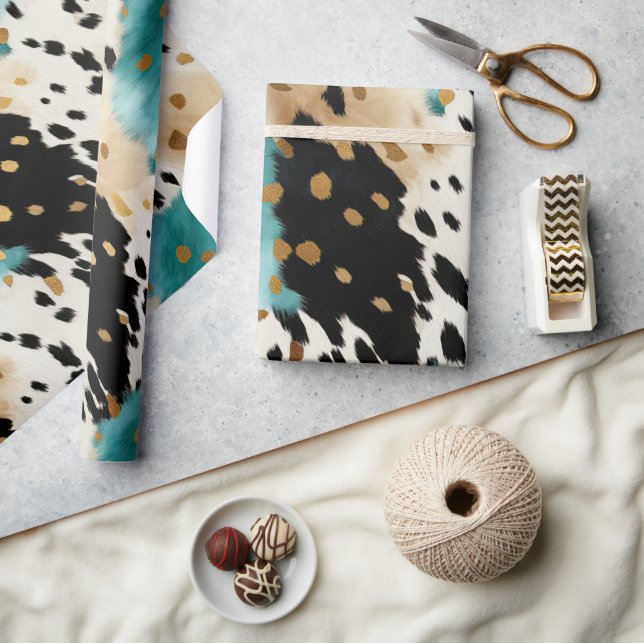 White Guld Turcos Black Cowhide Namn Presentpapper (Hantverk)