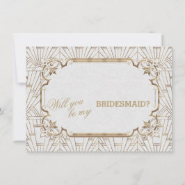 White Guld Underbar Gatsby Art Dec Bröllop Bridesm Inbjudningar