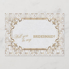 White Guld Underbar Gatsby Art Dec Bröllop Bridesm Inbjudningar