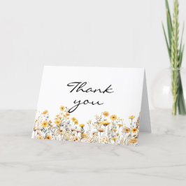 White Gult Meadow Wildblommor Tack Kort