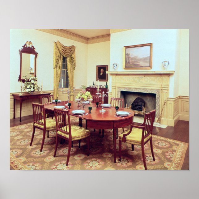 White Hall Dining-Room, nära Charleston Poster (Framsidan)