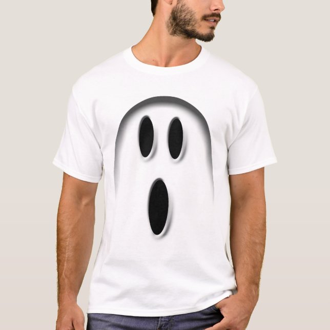 White Halloween Ghost Basic T-Shirt (Framsida)