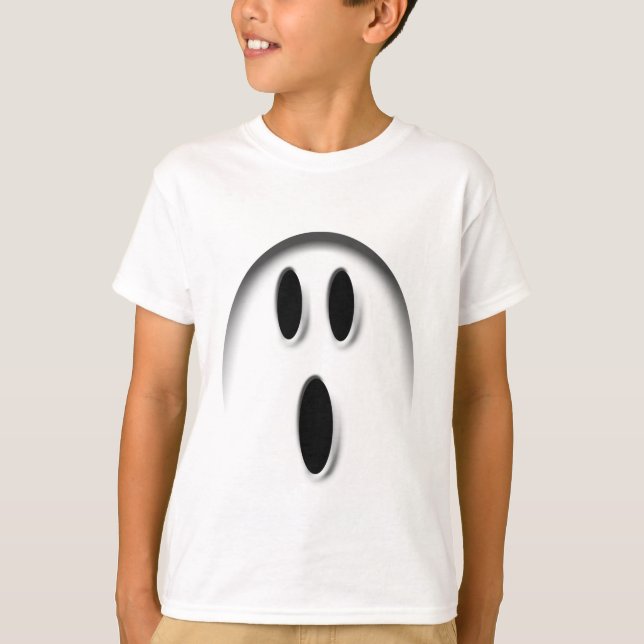 White Halloween Ghost Kids T-Shirt (Framsida)