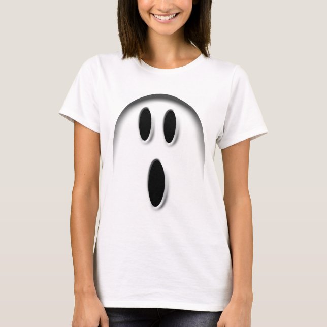 White Halloween Ghost T-Shirt (Framsida)