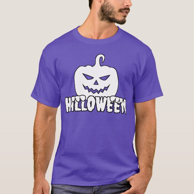White Halloween-retro T Shirt (Framsida)