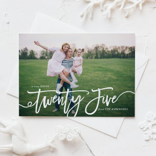 White Hand Lettering Gott nytt år Photo Julkort