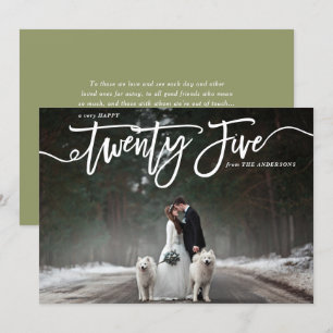 White Hand Lettering Photo Gott nytt år Julkort