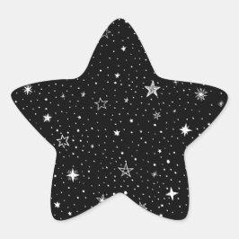 White Hand plockade Stars on Black Stjärnformat Klistermärke