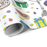 White Hanukkah Mönster Presentpapper<br><div class="desc">White Hanukkah Mönster Wrapping Papper</div>