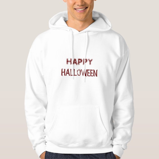 White Happy halloween Hoodie kommer att göra ett f (Framsida)