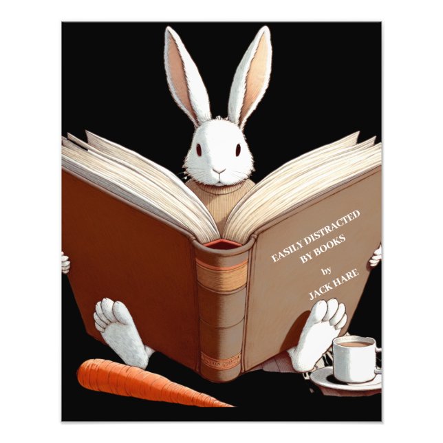 White Hare Distraherad av Bokar! Poster (Framsidan)