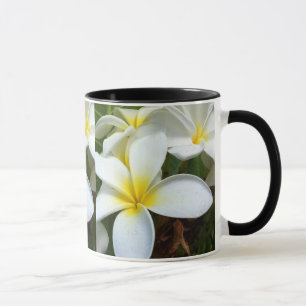 White Hawaii Plumeria Flower Mugg