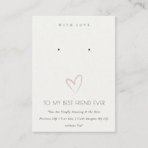 WHITE HEART BEST FRIEND GIFT EARING VISNING PLACERINGSKORT
