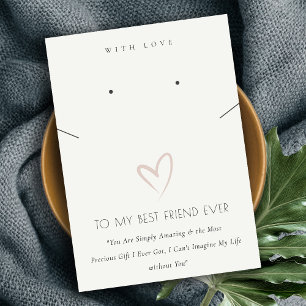 WHITE HEART BEST FRIEND GIFT NECKLACE EARRING PLACERINGSKORT