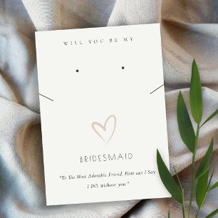 WHITE HEART BRIDESMAID GIFT NECKLACE EARRING PLACERINGSKORT