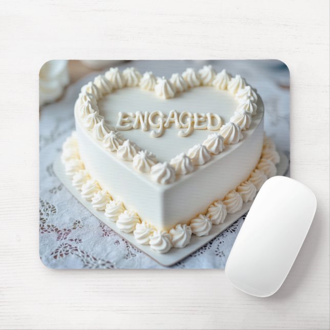 White Heart Cake For Engagement Musmatta (Med mus)