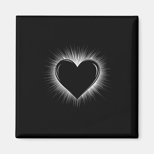 White Heart Coola Valentines day Manar Kvinnor Kär Magnet (Framsidan)