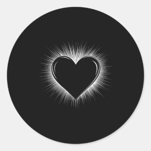 White Heart Coola Valentines day Manar Kvinnor Kär Runt Klistermärke