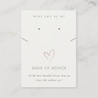 WHITE HEART MAID OF HONOR GIFT NECKLACE EARRING