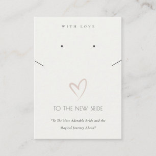 WHITE HEART NEW BRIDE GIFT NECKLACE EARRING PLACERINGSKORT