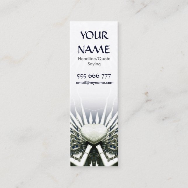 White Heart Scifi Mini Affärskort Mini Visitkort (Framsida)