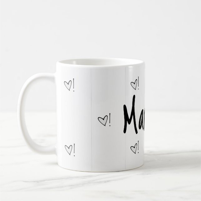 White Heart Valentine Speciellare Mugg (Vänster)