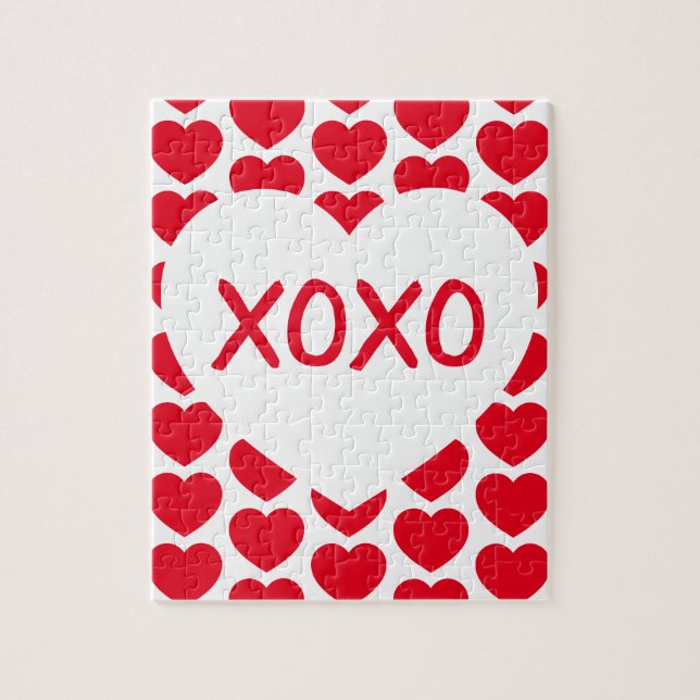 White Heart XOXO Valentine Frustration Pussel (Vertikal)