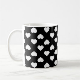 White Hearts Mönster Kaffemugg