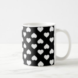 White Hearts Mönster Kaffemugg