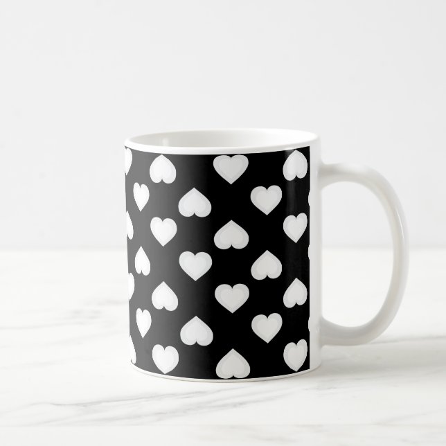 White Hearts Mönster Kaffemugg (Höger)