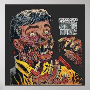 White Heat Harvey Horror Tecknad Line Black Cat Poster