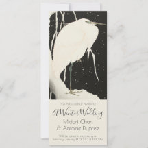 White Heron in Snö Winter Wedding