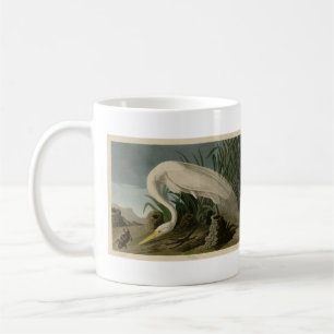 White Heron, Underbar Egret, Audubon Birds of Amer Kaffemugg