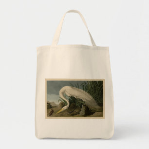 White Heron, Underbar Egret, Audubon Birds of Amer Tygkasse