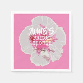 White Hibiscus Flowers Anpassningsbar Pappersservett