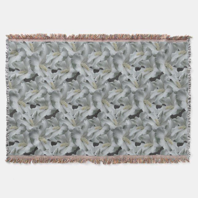 White Hibiscus Flowers Bouquet Filt (Framsidan)