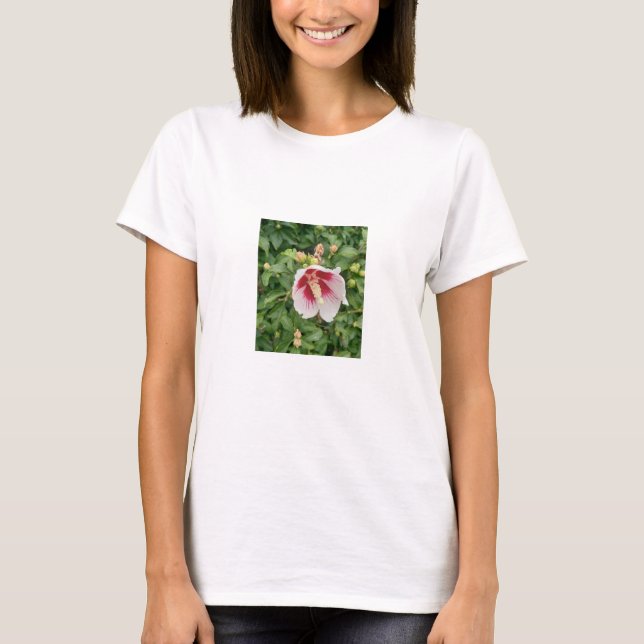 White Hibiscus Womans T-Shirt (Framsida)