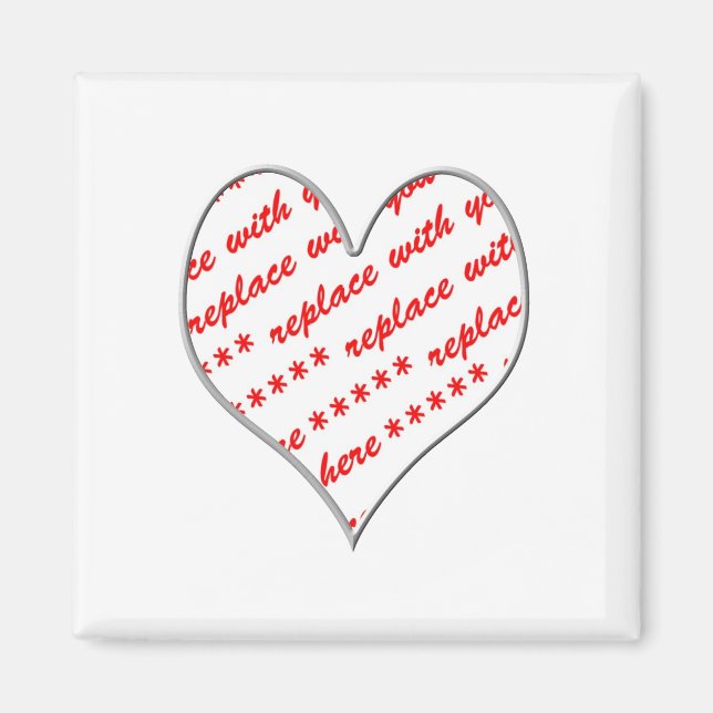 White Hjärtformade Photo Ram Magnet (Framsidan)