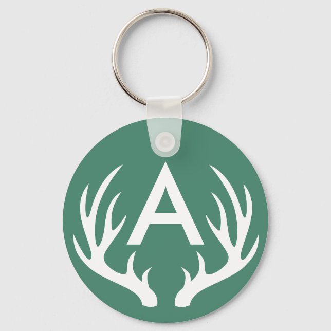 White Hjort Antlers Keychain Nyckelring (Framsida)
