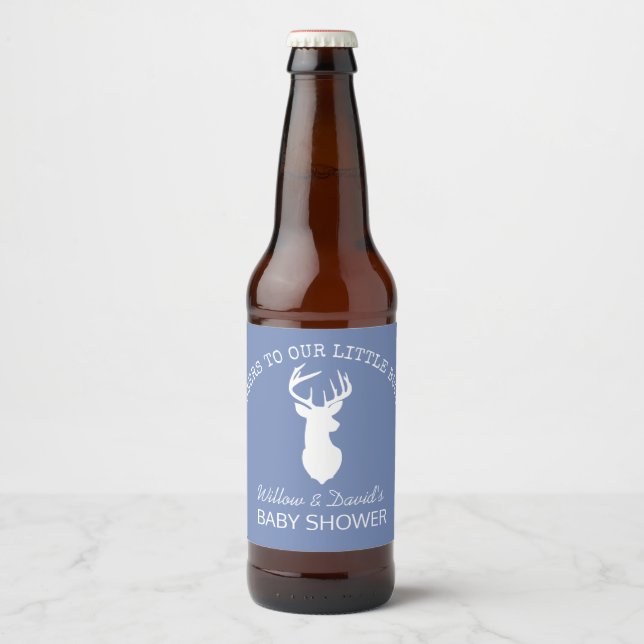 White Hjort Buck Silhouette Beer Flaska Label Boy Ölflaska Etikett (Framsida)