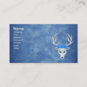 White Hjort Head Antlers Mysterious Ansikte Ro Blu Visitkort