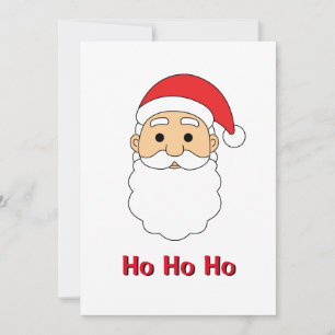 White Ho Ho Ho Jultomten God jul Family Julkort