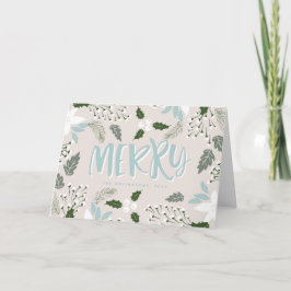 White Holly Botanical Glad helg Card