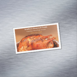 White Homestyle tillagad Turkiet Kött beredd Mat Magnetiska Visitkort