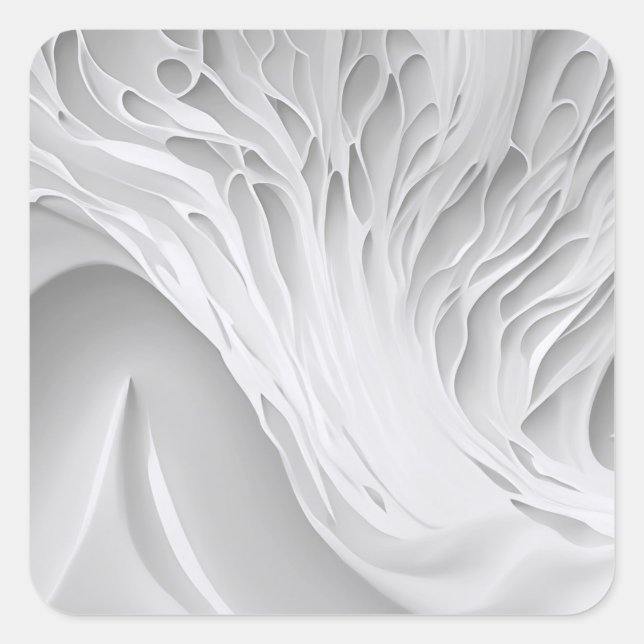 White Honeycomb Fyrkantigt Klistermärke (Framsida)