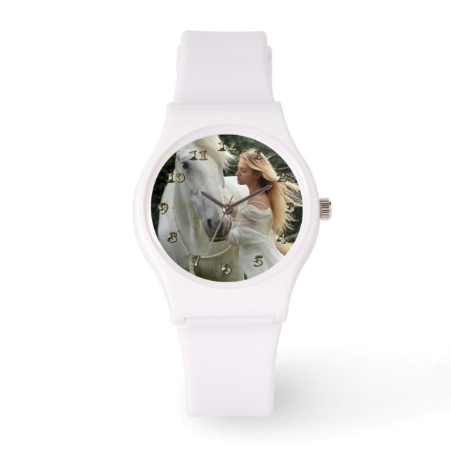 White Horse and Girl Armbandsur (Framsida)